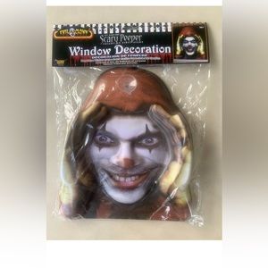 Scary Peeper Clown Cling Fright At First Sight Halloween Prop